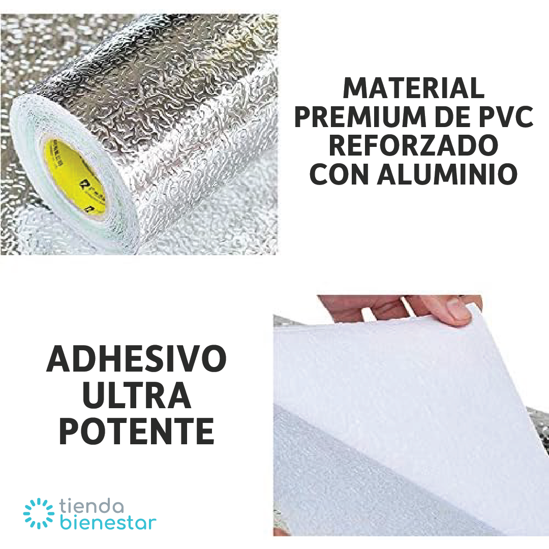 Papel Aluminio Adhesivo Multisuperficie <br> Rollo de 3 metros largo x 61 cms de ancho