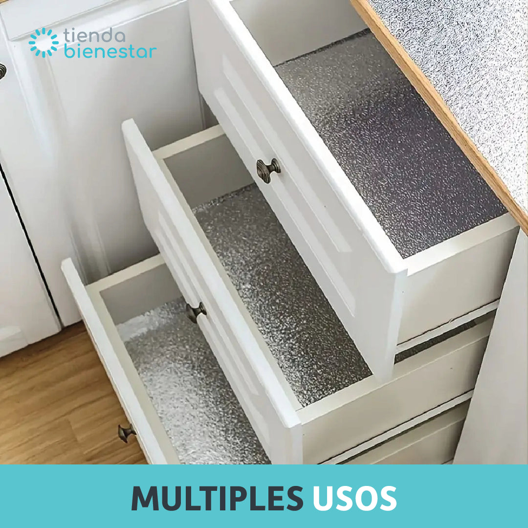 Papel Aluminio Adhesivo Multisuperficie <br> Rollo de 3 metros largo x 61 cms de ancho