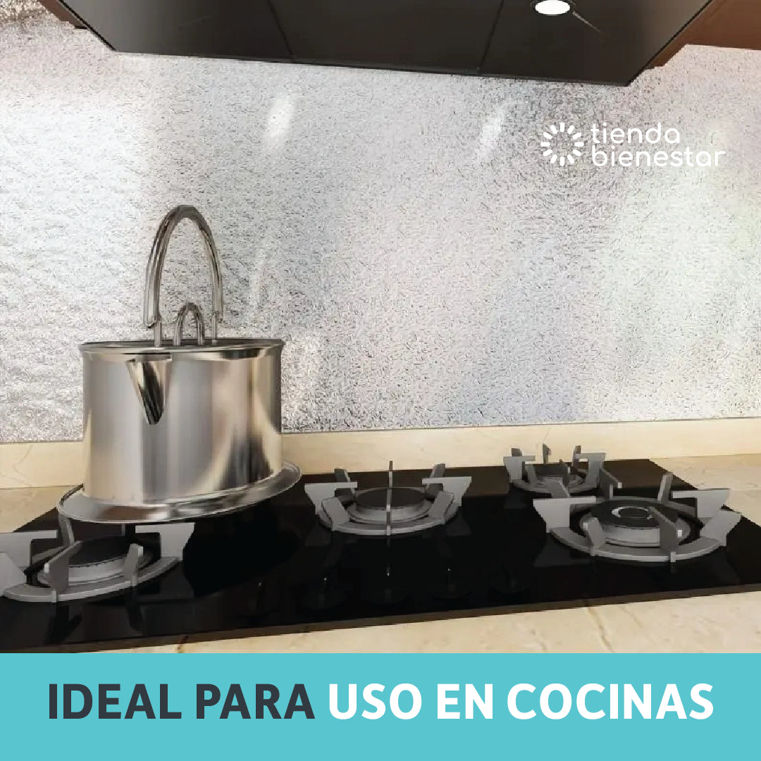 Papel Aluminio Adhesivo Multisuperficie <br> Rollo de 3 metros largo x 61 cms de ancho