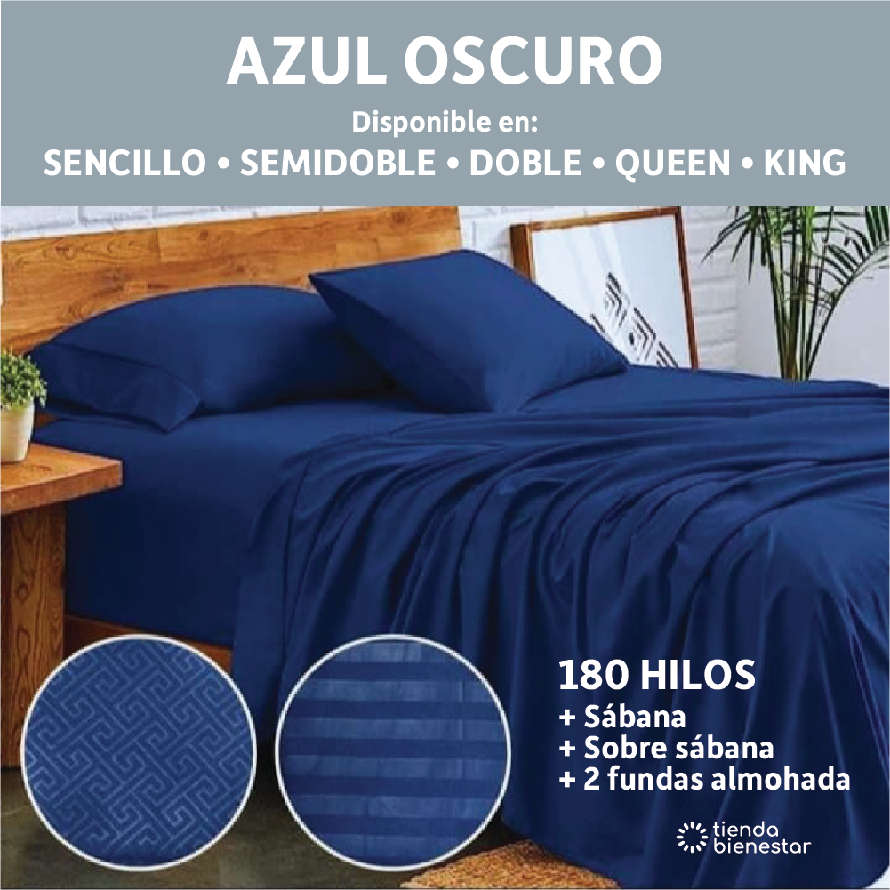 Juego de sábanas Premium Hoteleras 180 hilos <br> Sábana + Sobre sábana + 2 fundas almohadas