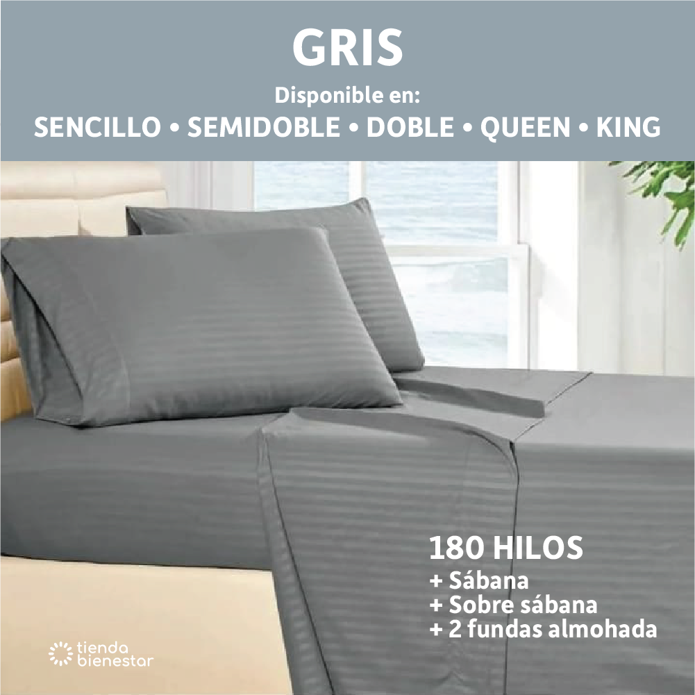 Juego de sábanas Premium Hoteleras 180 hilos <br> Sábana + Sobre sábana + 2 fundas almohadas